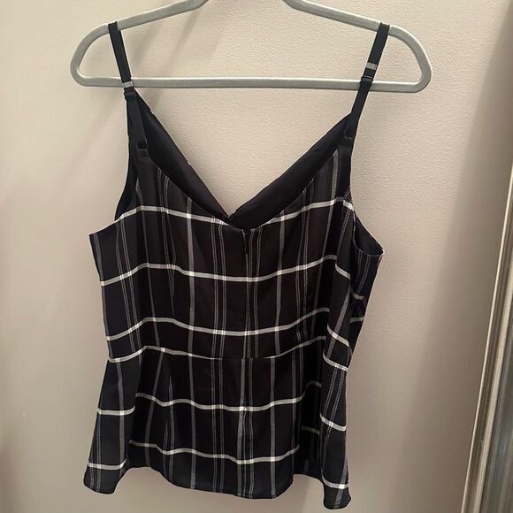 CAbi Black and White Check Crossover Cami. - Picture 6 of 7